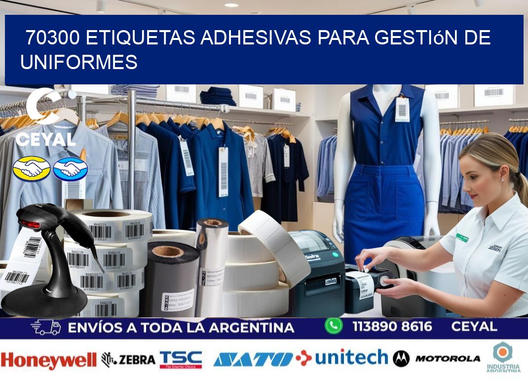 70300 Etiquetas adhesivas para gestión de uniformes
