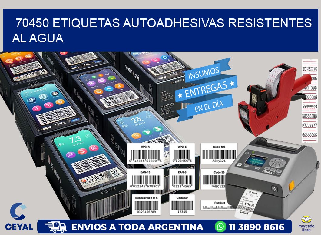 70450 etiquetas autoadhesivas resistentes al agua