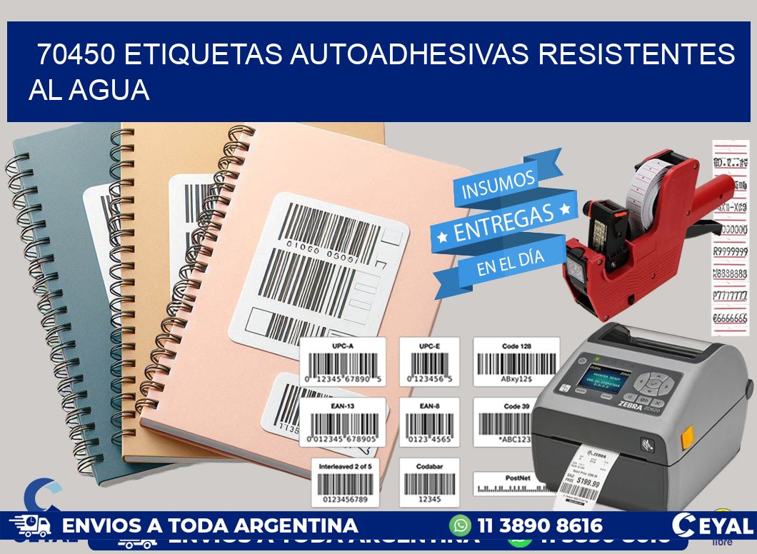 70450 etiquetas autoadhesivas resistentes al agua