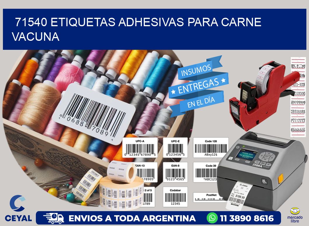 71540 etiquetas adhesivas para carne vacuna