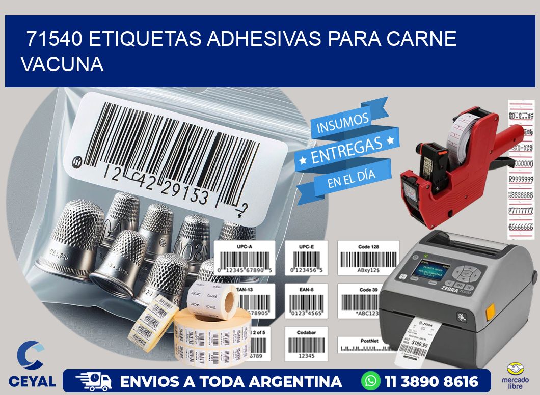 71540 etiquetas adhesivas para carne vacuna