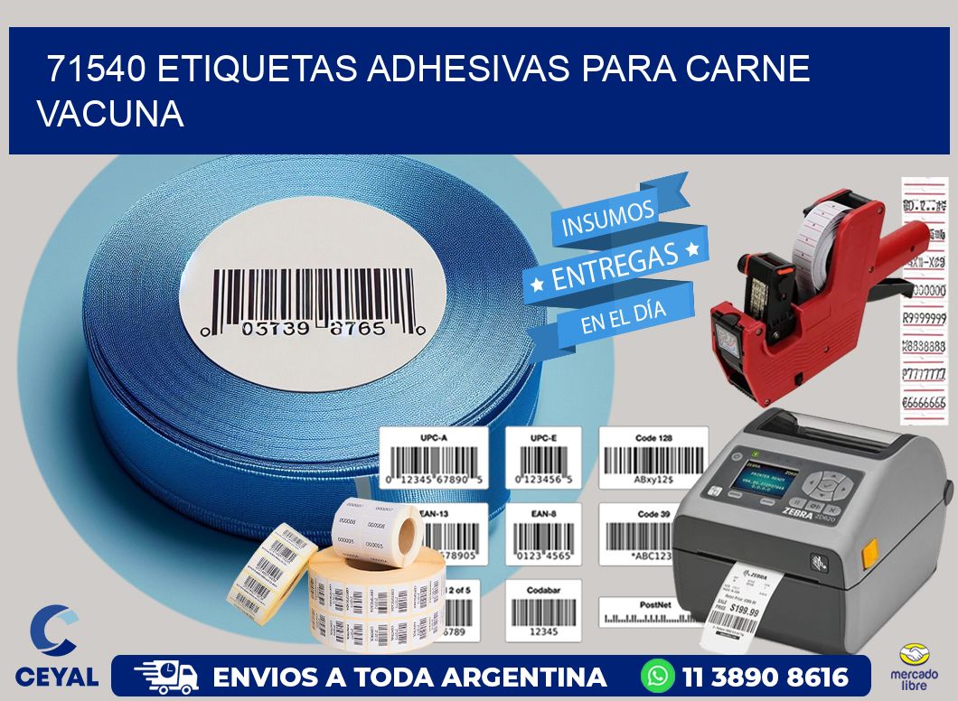 71540 etiquetas adhesivas para carne vacuna