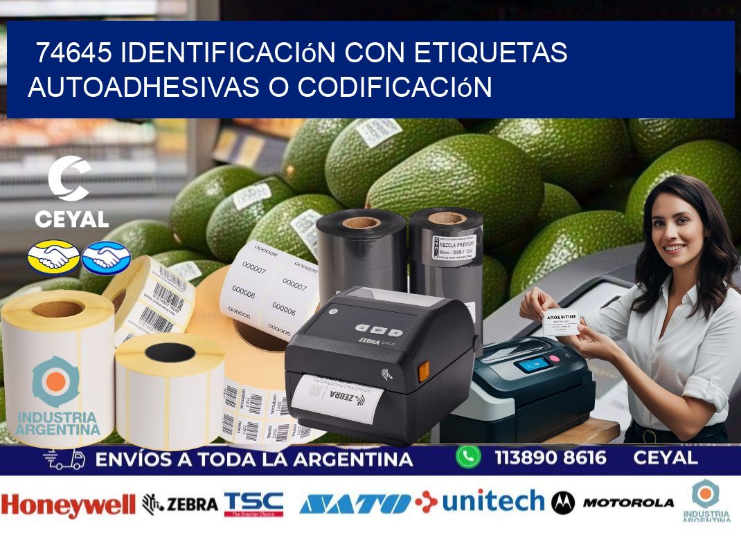 74645 identificación con etiquetas autoadhesivas o codificación