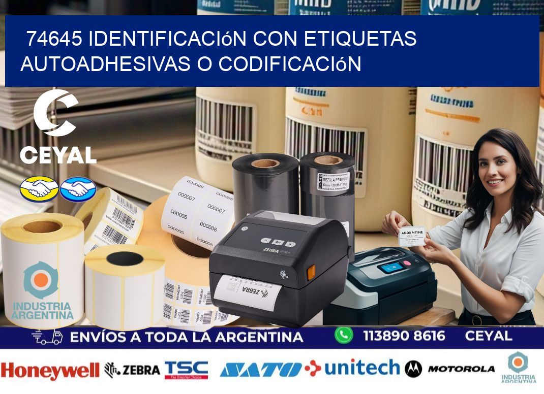 74645 identificación con etiquetas autoadhesivas o codificación