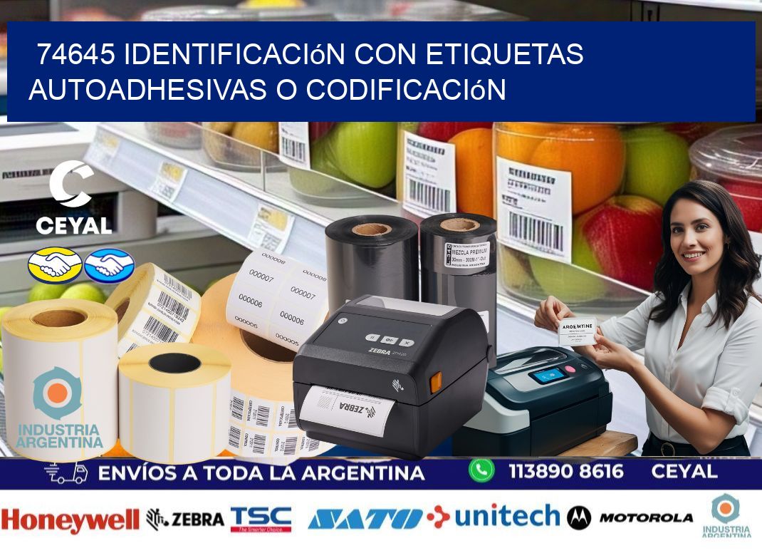 74645 identificación con etiquetas autoadhesivas o codificación