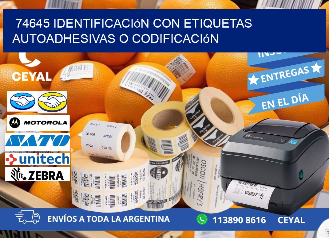 74645 identificación con etiquetas autoadhesivas o codificación
