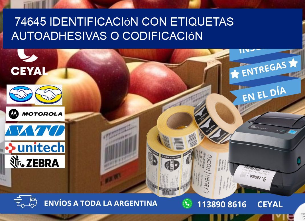 74645 identificación con etiquetas autoadhesivas o codificación