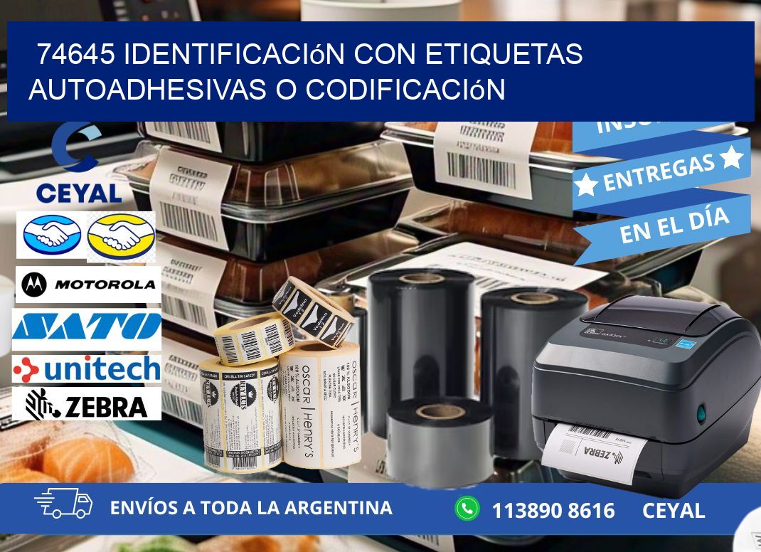74645 identificación con etiquetas autoadhesivas o codificación