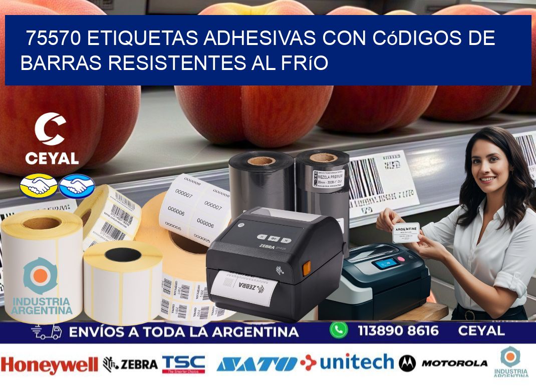 75570 Etiquetas adhesivas con códigos de barras resistentes al frío