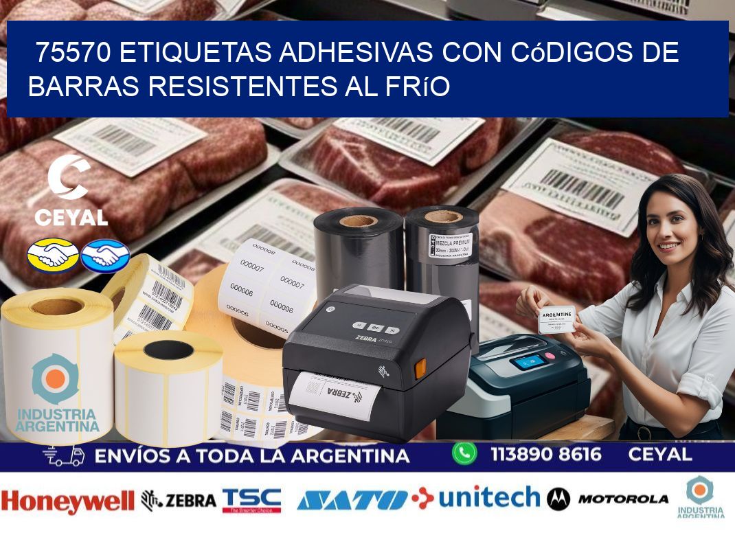 75570 Etiquetas adhesivas con códigos de barras resistentes al frío