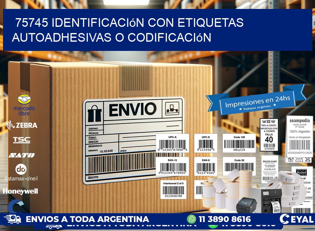 75745 identificación con etiquetas autoadhesivas o codificación