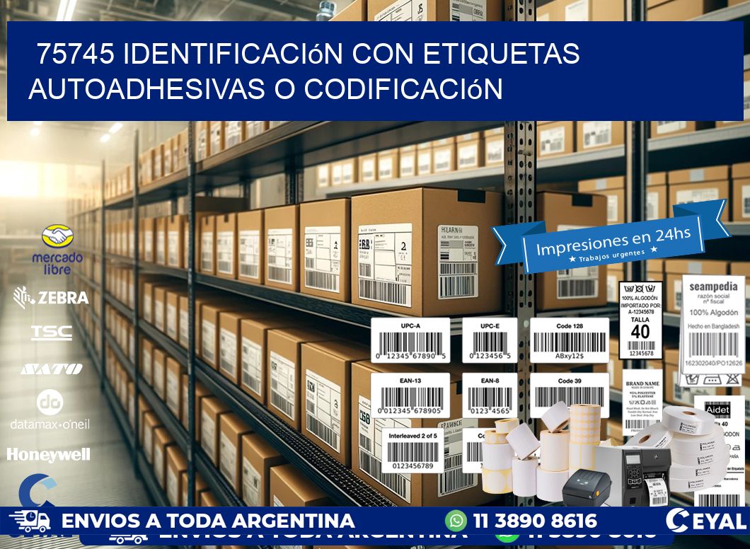 75745 identificación con etiquetas autoadhesivas o codificación