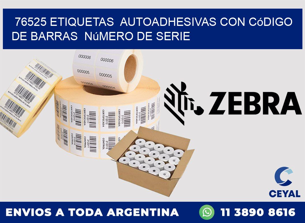 76525 etiquetas autoadhesivas con código de barras número de serie
