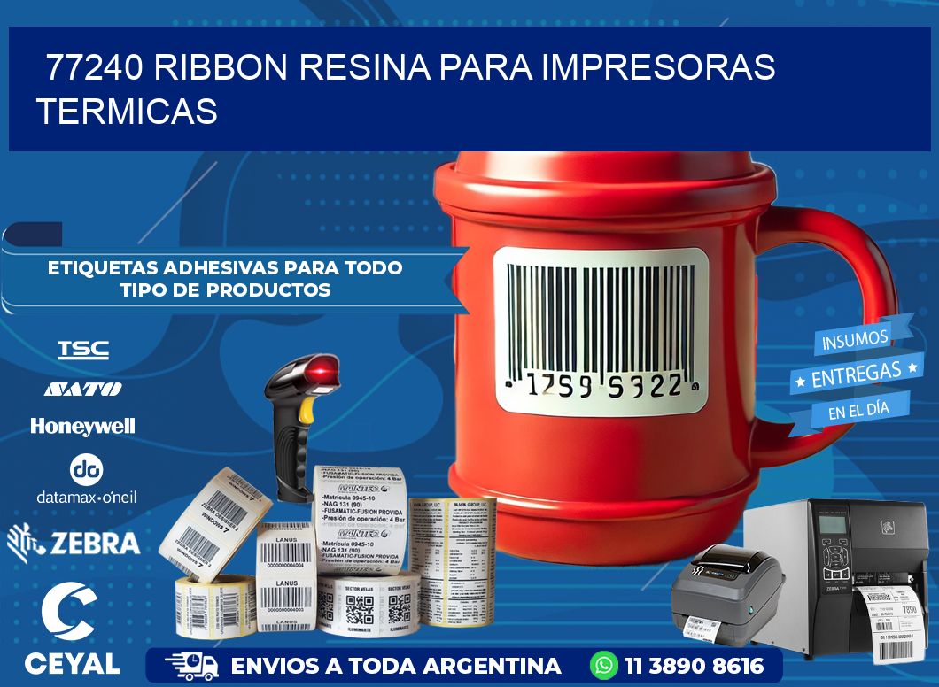 77240 ribbon resina para impresoras termicas