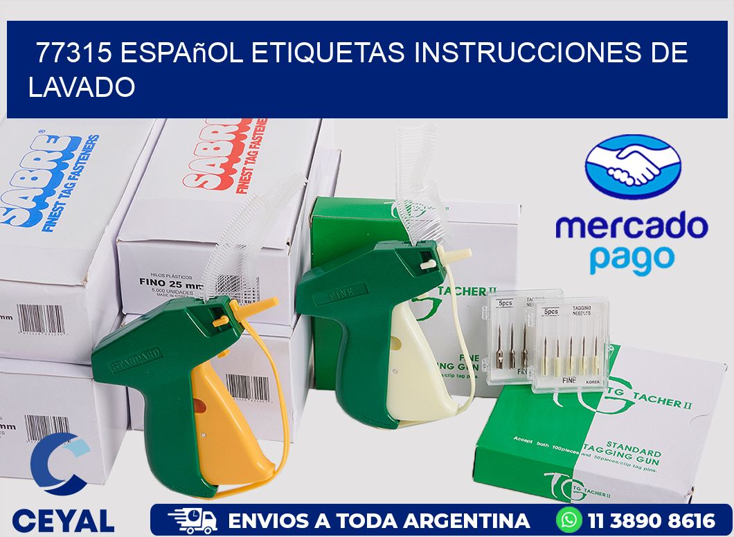 77315 español etiquetas instrucciones de lavado
