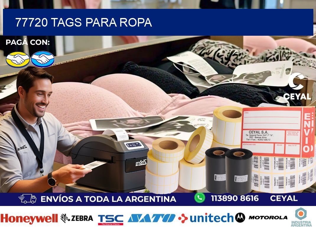77720 Tags para ropa