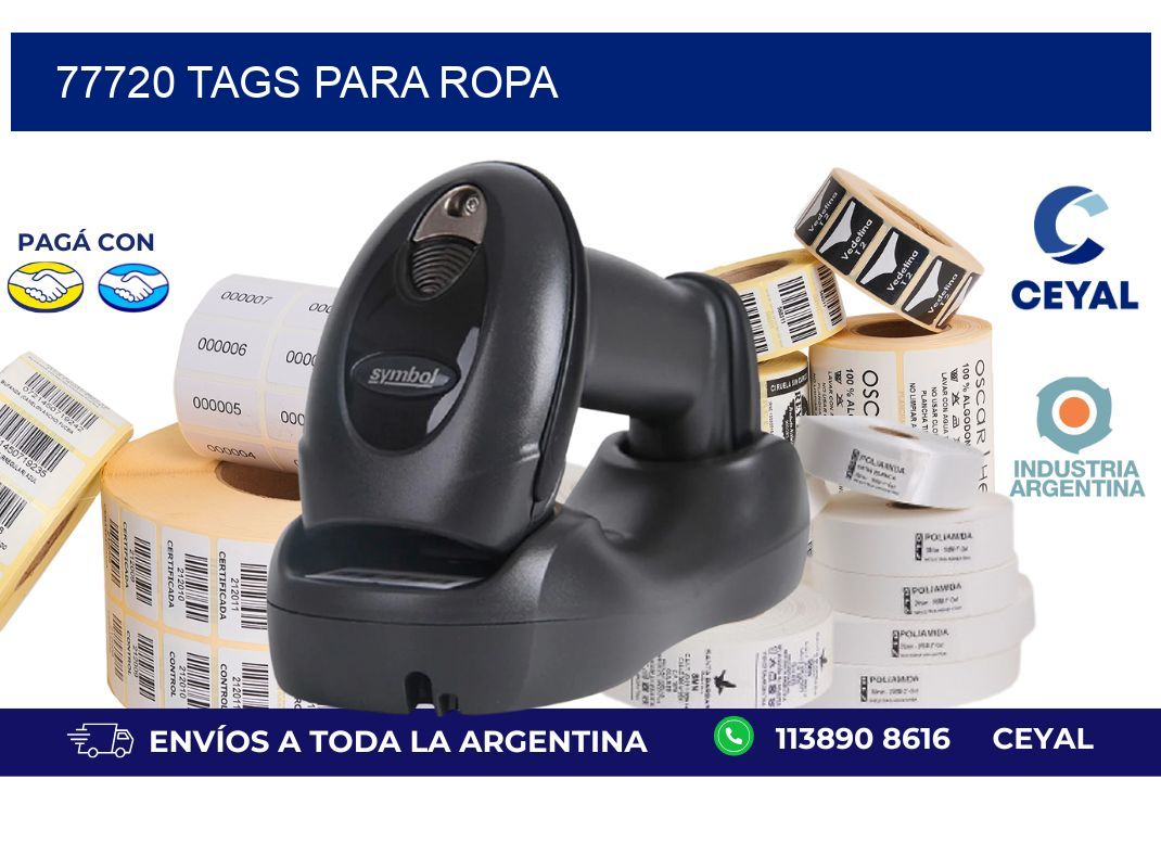 77720 Tags para ropa
