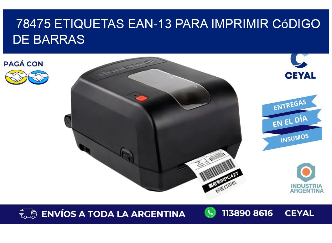 78475 etiquetas ean-13 para imprimir código  de barras