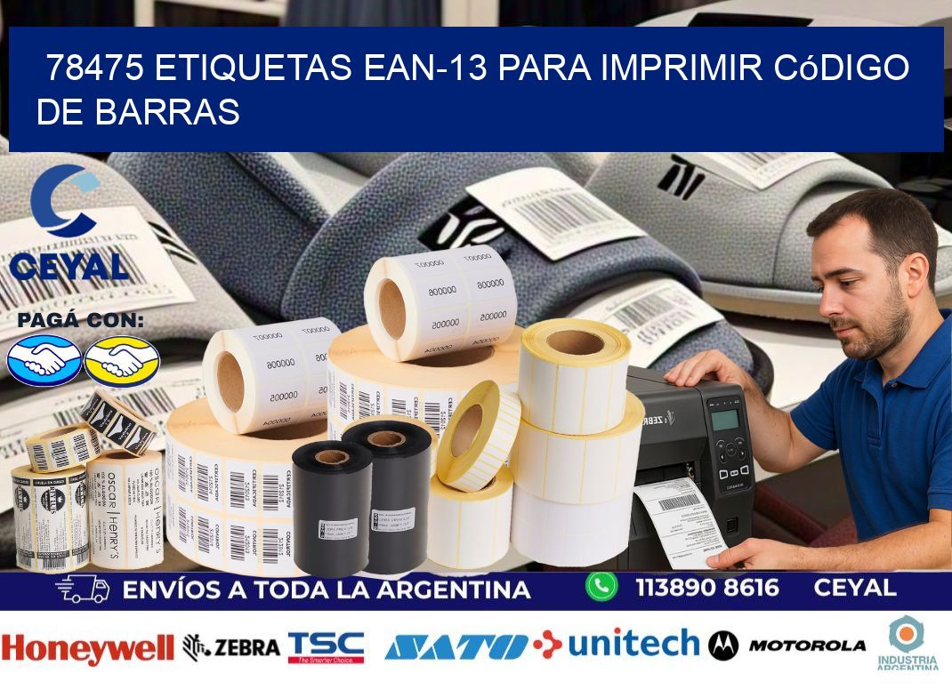 78475 etiquetas ean-13 para imprimir código  de barras