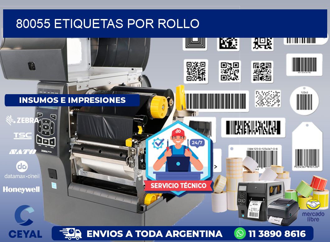 80055 Etiquetas por rollo