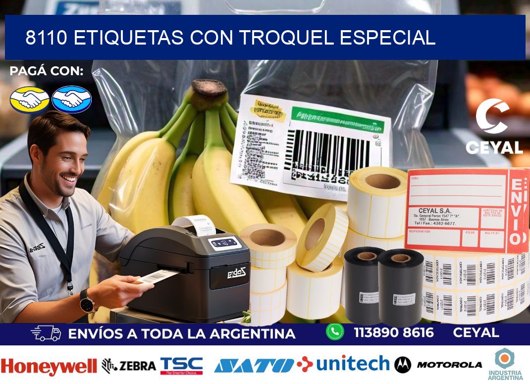 8110 Etiquetas con troquel especial