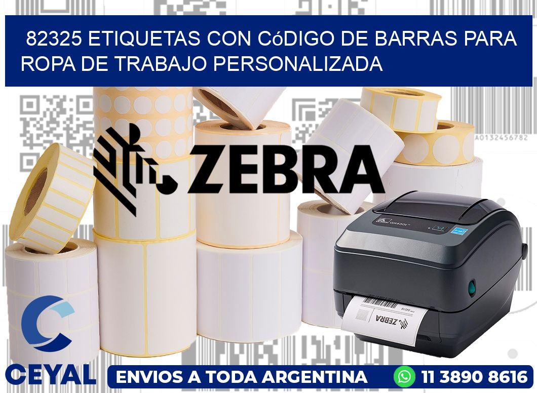 82325 Etiquetas con código de barras para ropa de trabajo personalizada