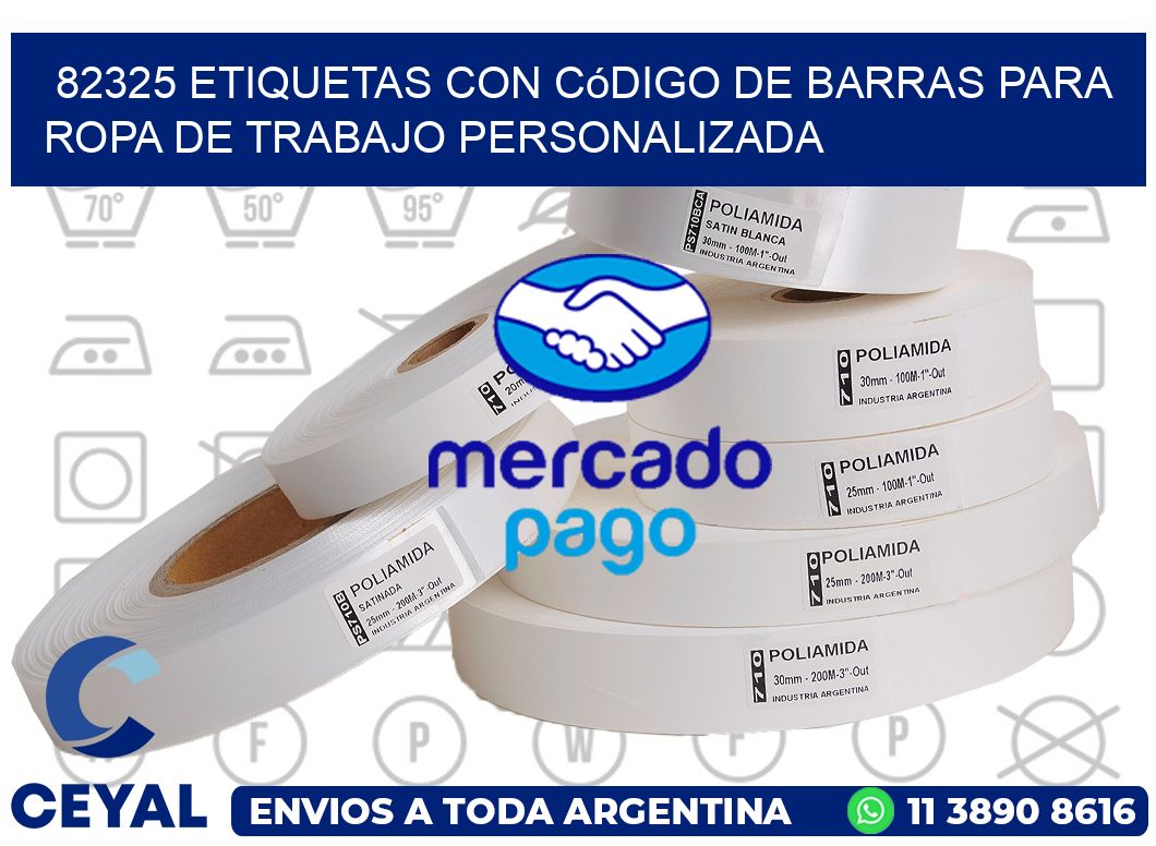 82325 Etiquetas con código de barras para ropa de trabajo personalizada
