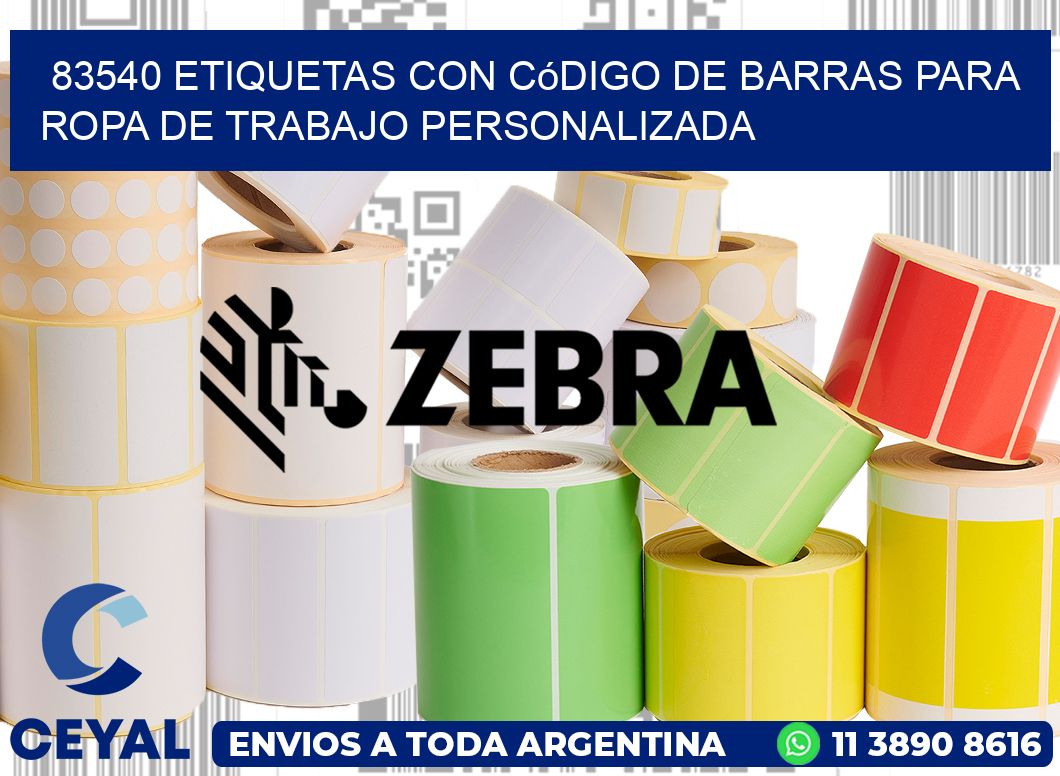 83540 Etiquetas con código de barras para ropa de trabajo personalizada