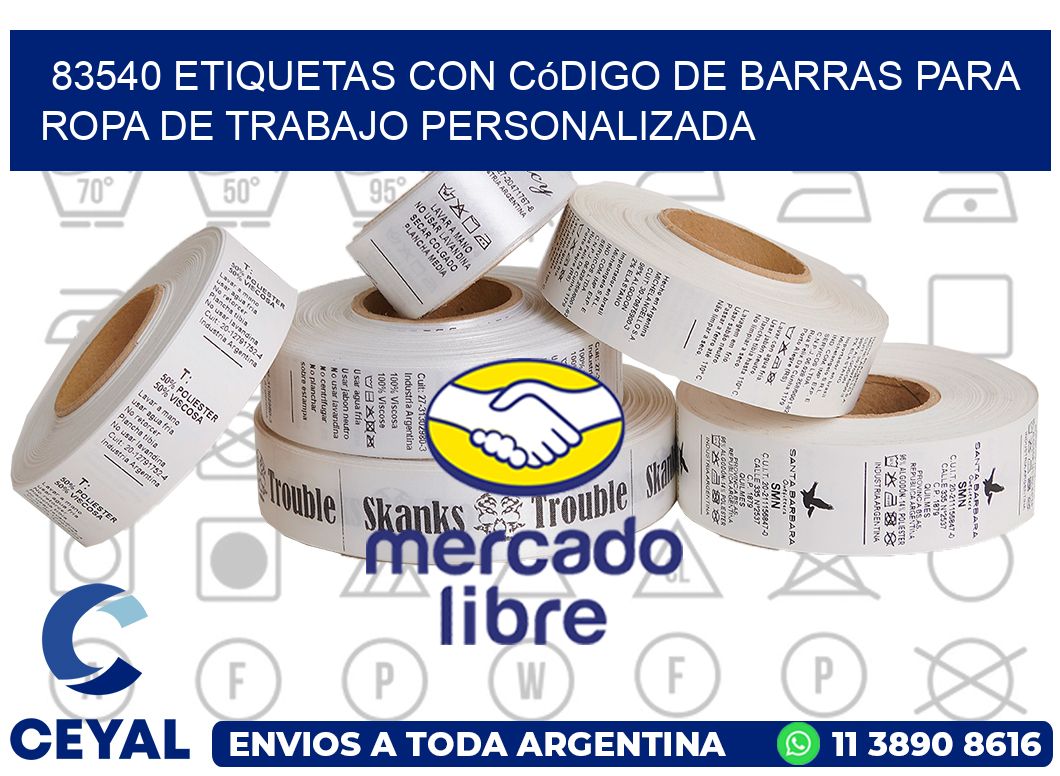83540 Etiquetas con código de barras para ropa de trabajo personalizada