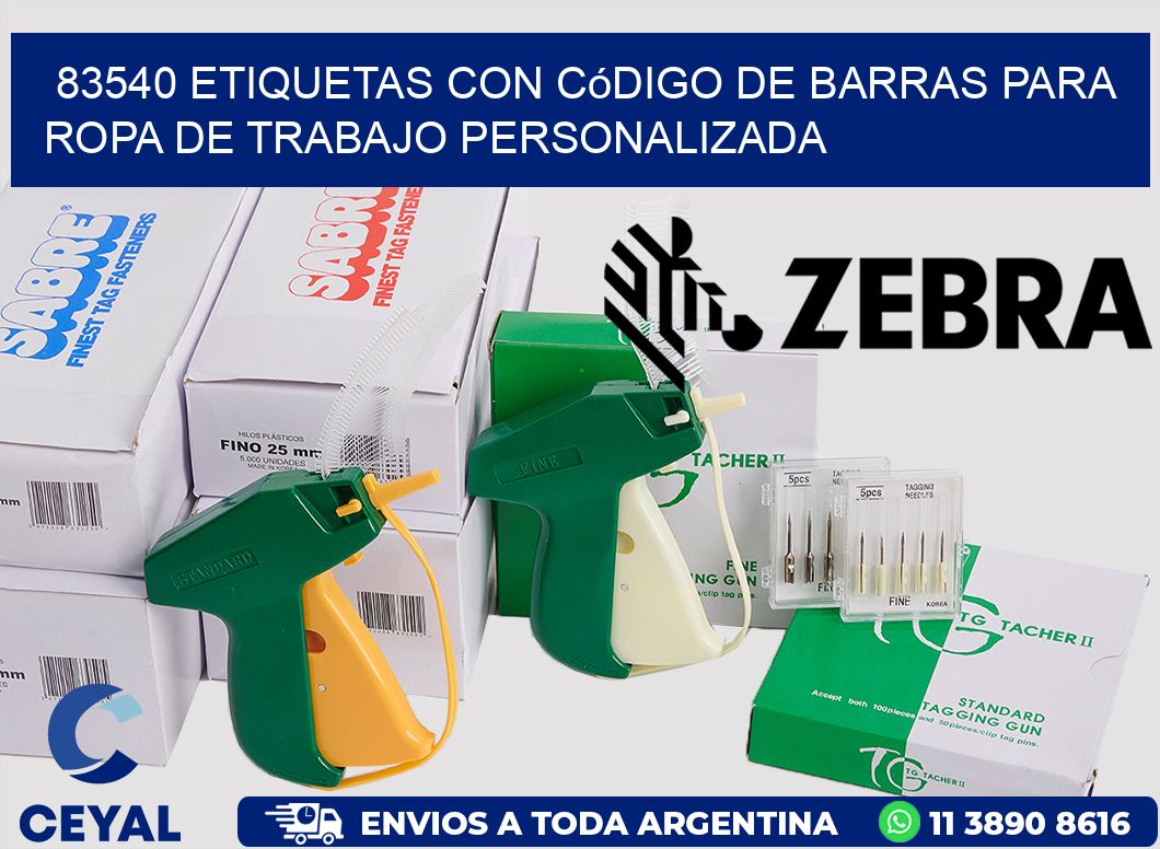 83540 Etiquetas con código de barras para ropa de trabajo personalizada