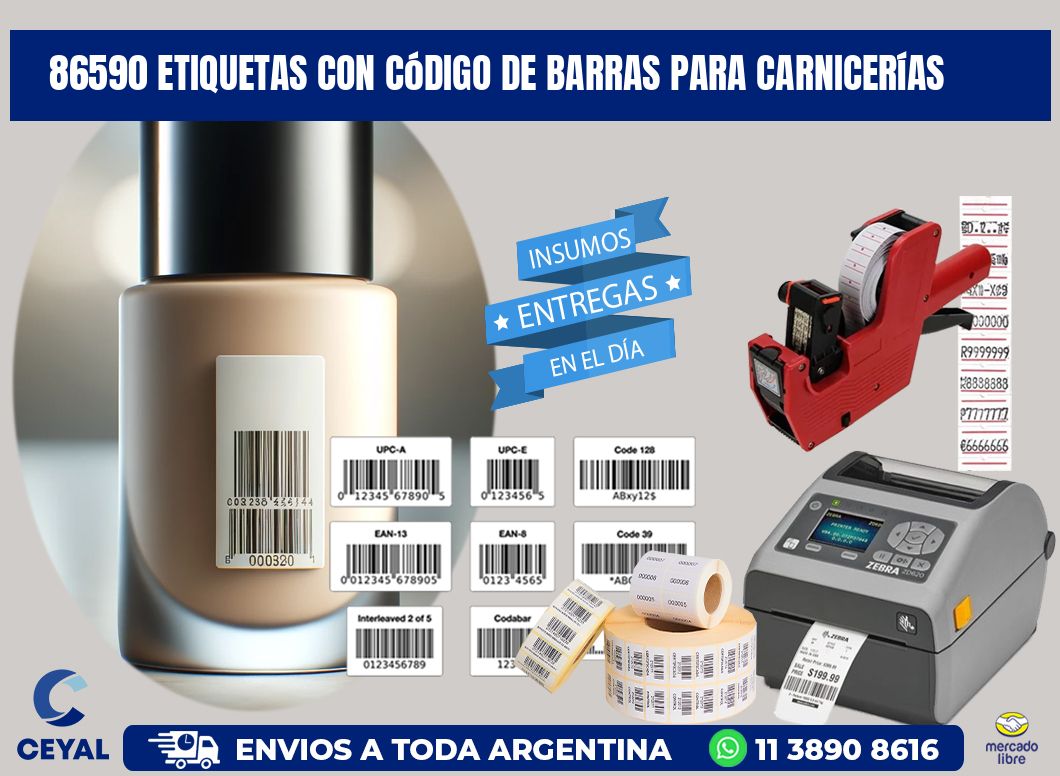86590 etiquetas con código de barras para carnicerías