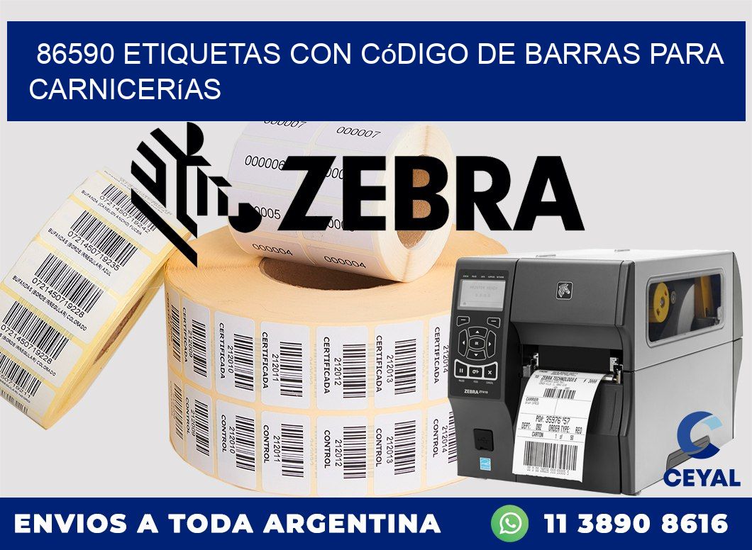 86590 etiquetas con código de barras para carnicerías