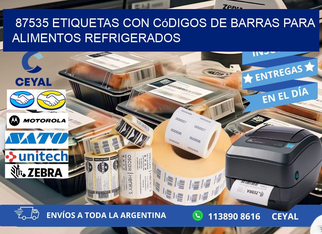 87535 Etiquetas con códigos de barras para alimentos refrigerados