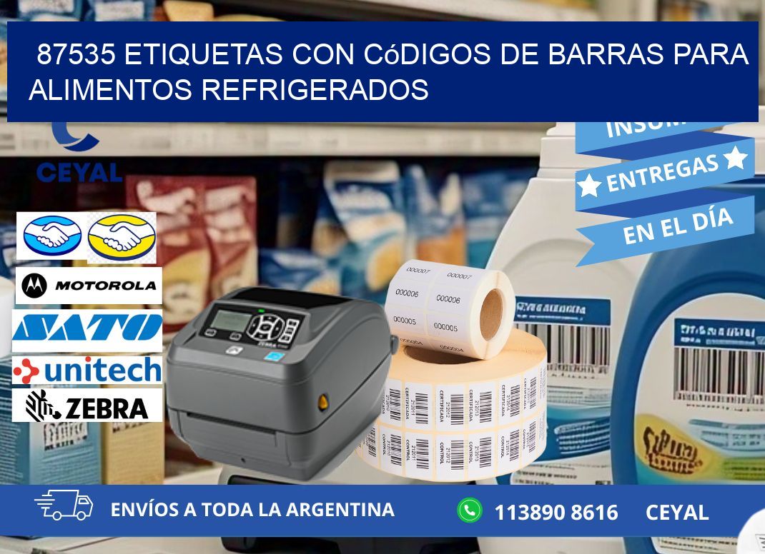 87535 Etiquetas con códigos de barras para alimentos refrigerados