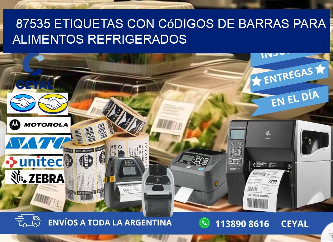 87535 Etiquetas con códigos de barras para alimentos refrigerados