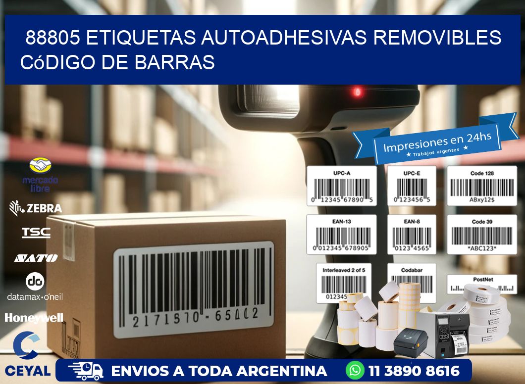 88805 etiquetas autoadhesivas removibles código de barras