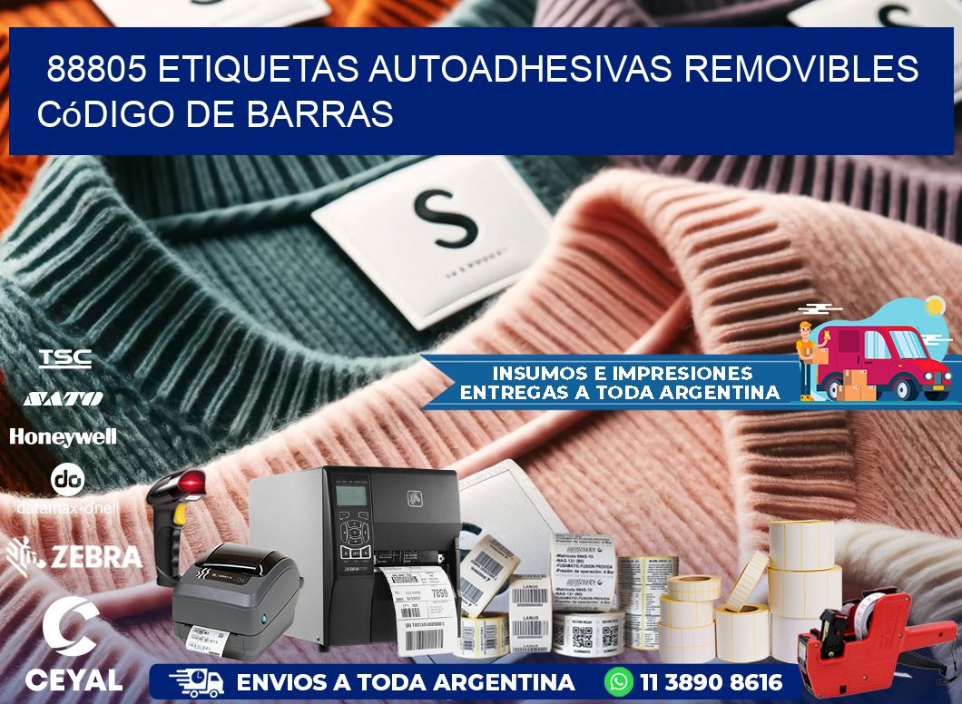 88805 etiquetas autoadhesivas removibles código de barras