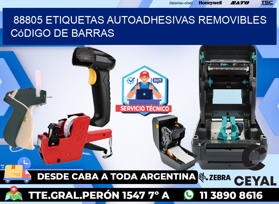 88805 etiquetas autoadhesivas removibles código de barras
