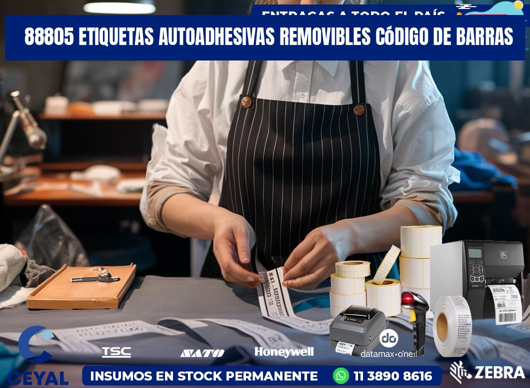 88805 etiquetas autoadhesivas removibles código de barras