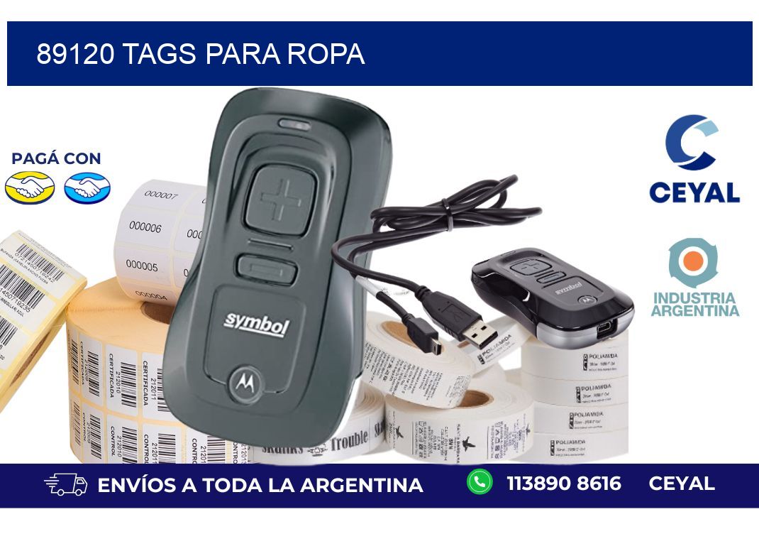 89120 Tags para ropa