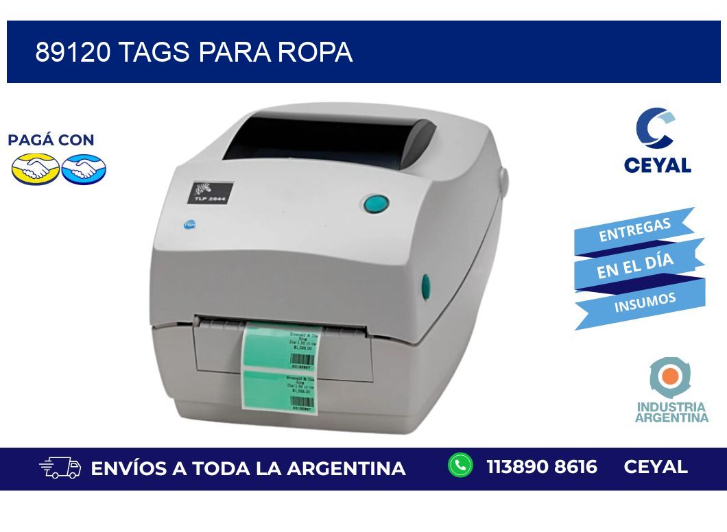 89120 Tags para ropa
