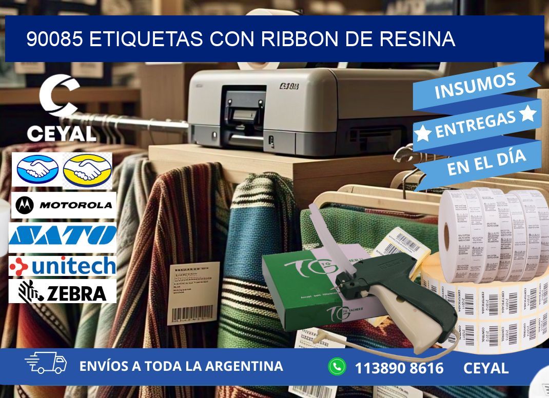 90085 etiquetas con ribbon de resina