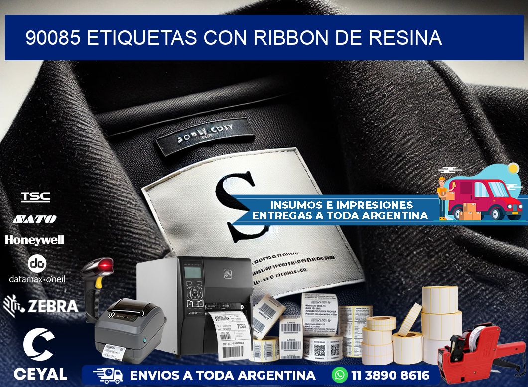 90085 etiquetas con ribbon de resina