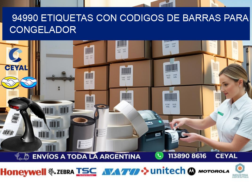 94990 Etiquetas con codigos de barras para congelador