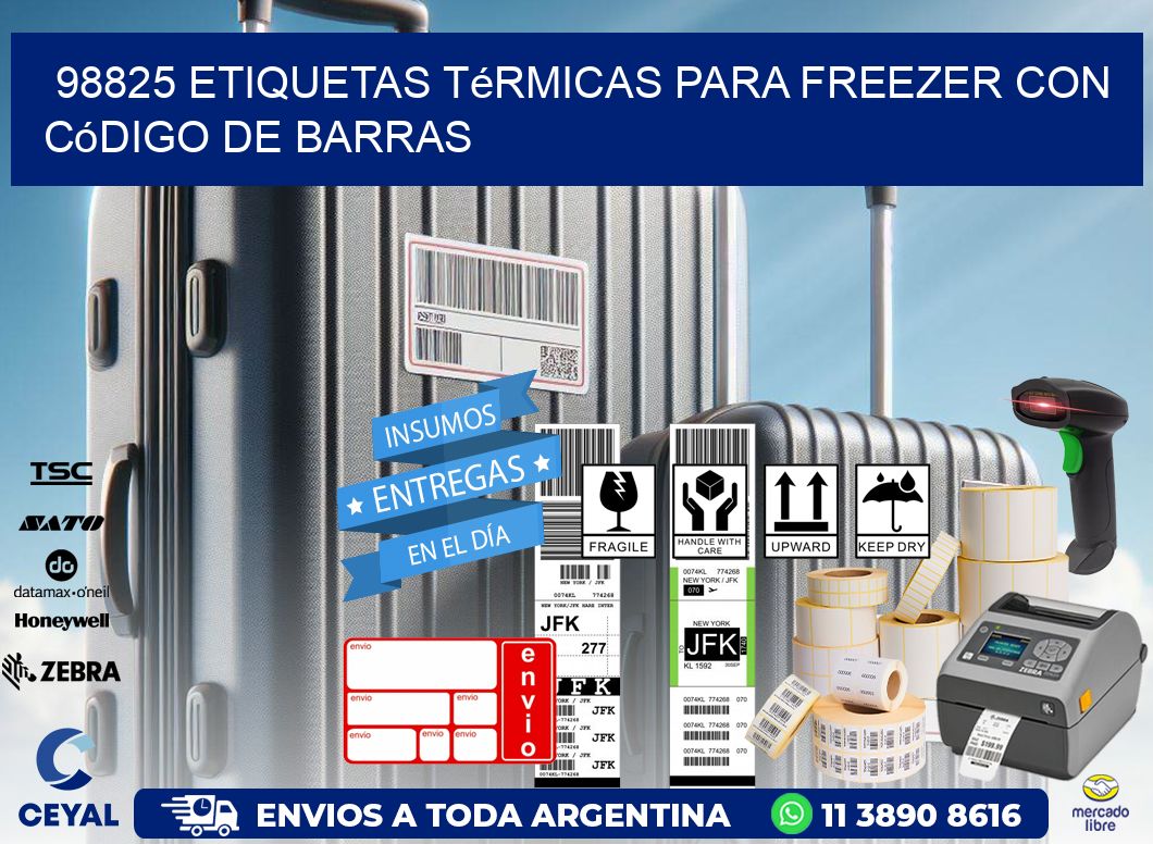 98825 etiquetas térmicas para freezer con código de barras