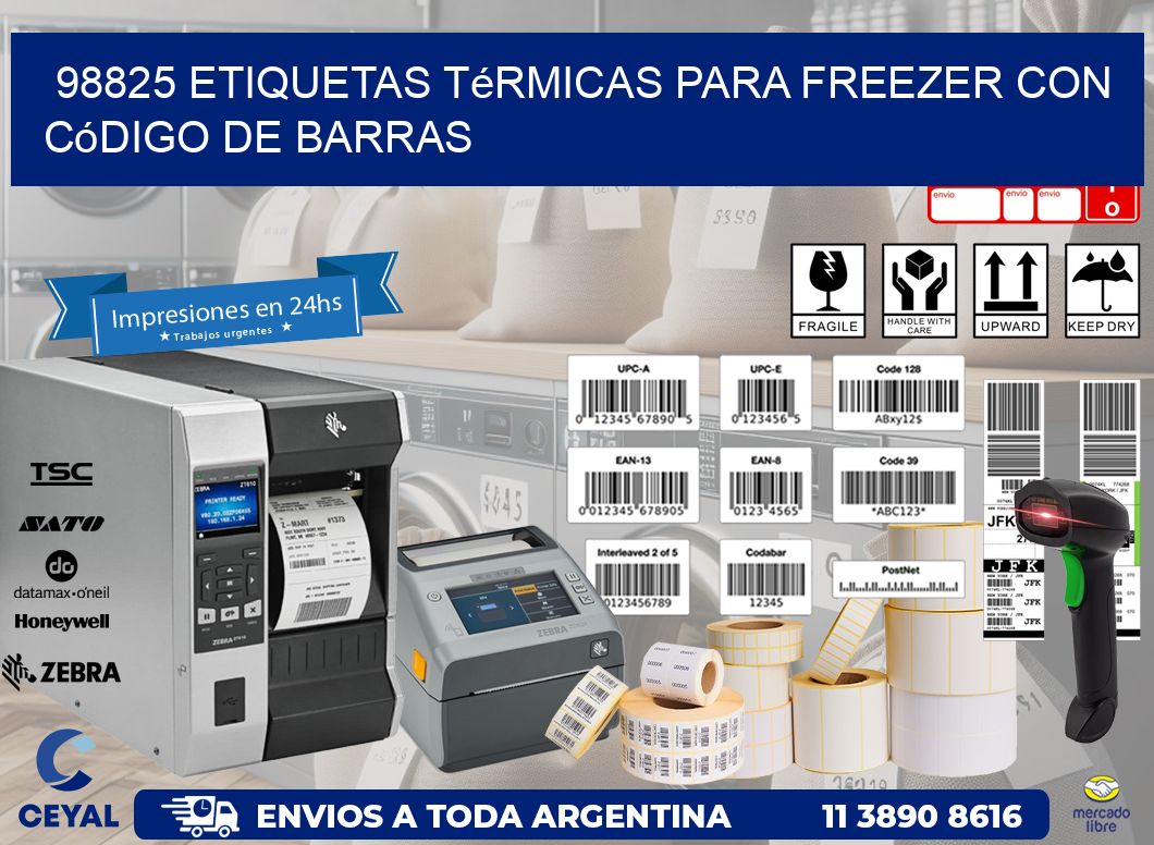 98825 etiquetas térmicas para freezer con código de barras