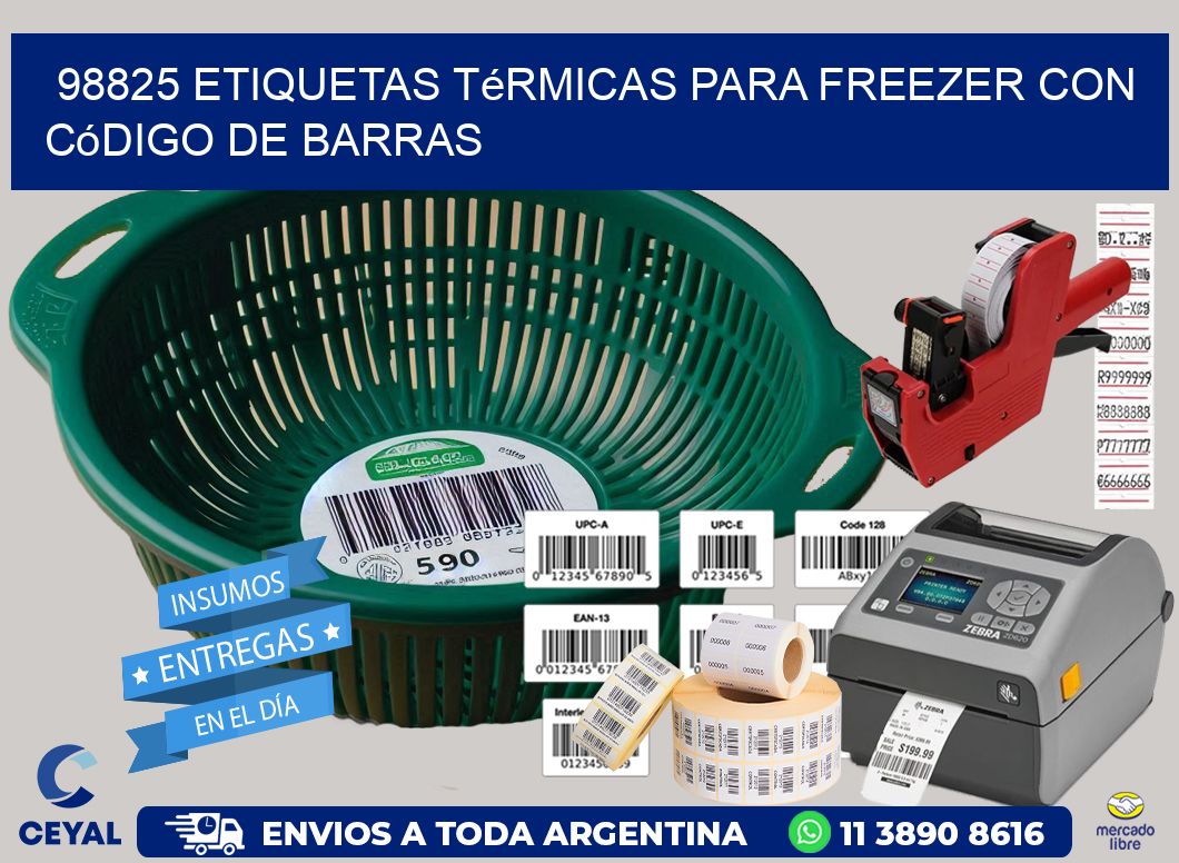 98825 etiquetas térmicas para freezer con código de barras