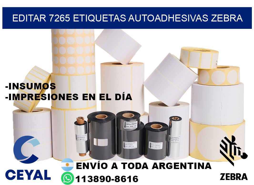 EDITAR 7265 ETIQUETAS AUTOADHESIVAS ZEBRA