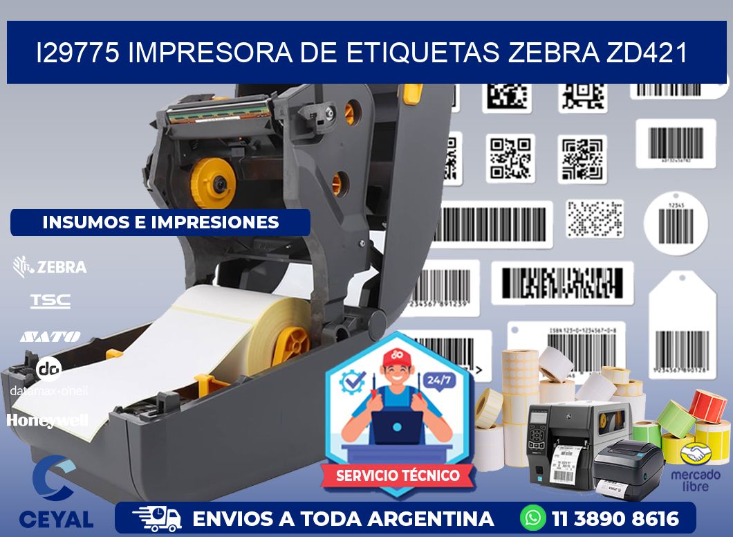 I29775 impresora de etiquetas Zebra ZD421