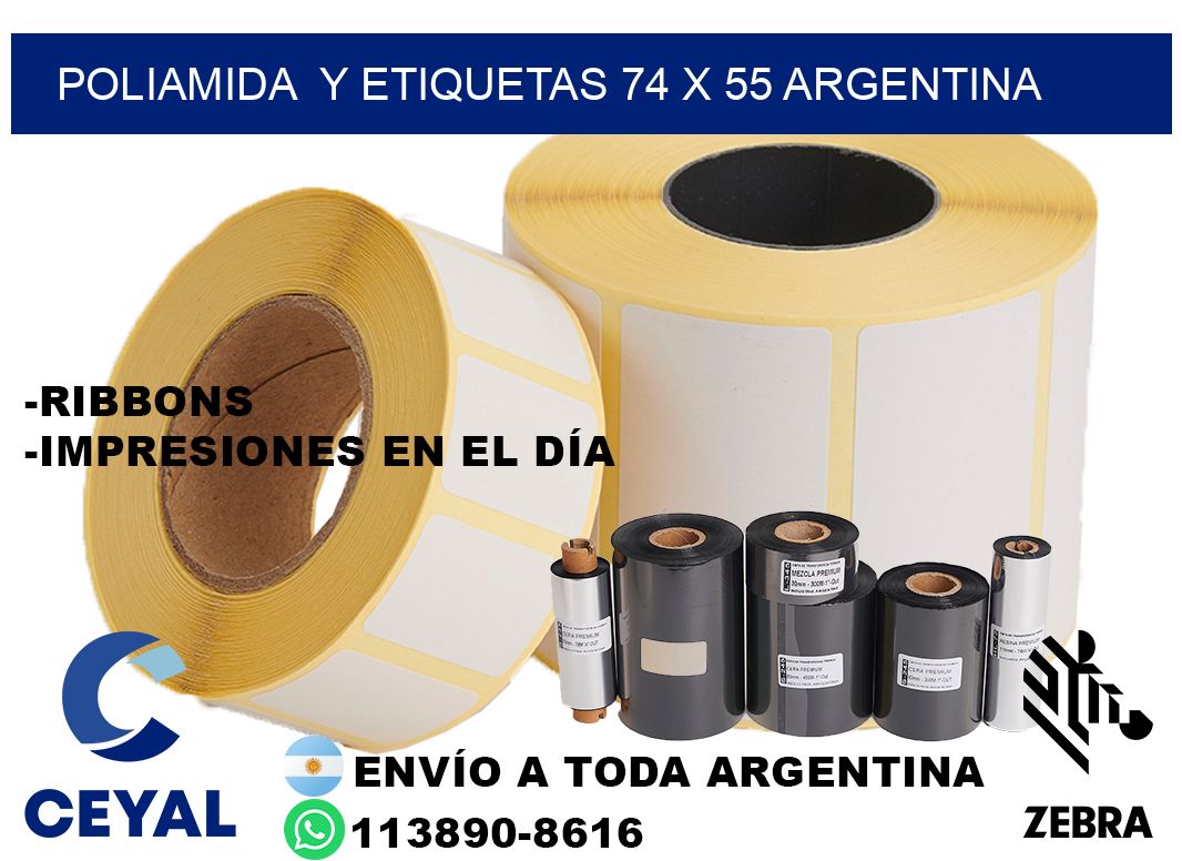 Poliamida  y etiquetas 74 x 55 argentina